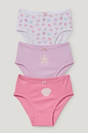 Rose C&A Multipack Of 3 Briefs Organic Cotton Girls' Underwear | DXJWH-5179