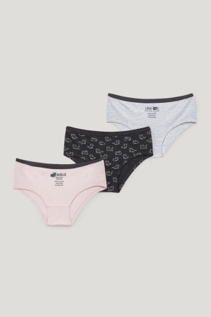 Rose C&A Multipack Of 3 Briefs Organic Cotton Girls' Underwear | EKVTI-0361