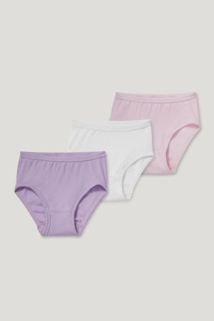 Rose C&A Multipack Of 3 Briefs Organic Cotton Girls' Underwear | JDBMK-6037