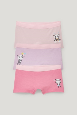 Rose C&A Multipack Of 3 Organic Cotton Girls' Underwear | BQMTZ-7456