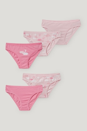 Rose C&A Multipack Of 5 Briefs Organic Cotton Girls' Underwear | GUFXI-9803