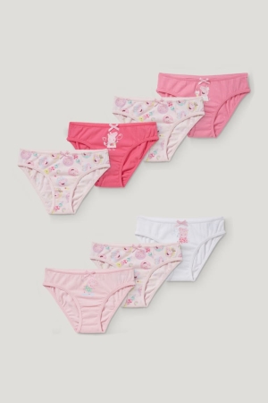 Rose C&A Multipack Of 7 Pepper Pig Briefs Organic Cotton Girls' Underwear | EZVPO-4368