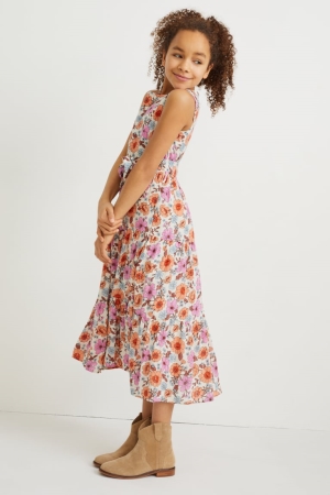 Rose C&A With Lenzing™ Ecovero™ Floral Girls' Dress | HMBUJ-7581