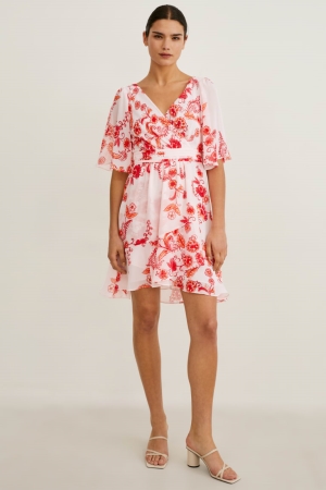 Rose C&A Wrap Recycled Floral Women's Dress | LECSD-4387