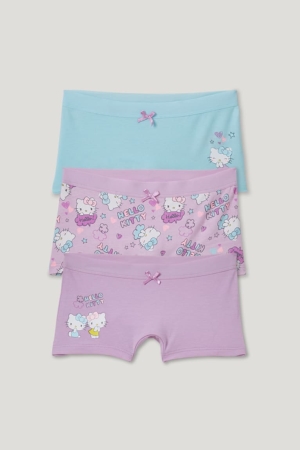 Rose / Turquoise C&A Multipack Of 3 Hello Kitty Organic Cotton Girls' Underwear | YSDMI-9830