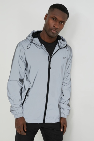 Silver C&A Outdoor With Hood Men's Jackets | TYCNX-1329