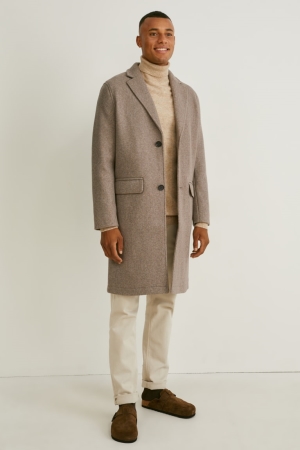 Taupe C&A Coat Men's Coats | PSYNO-6374