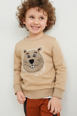 Taupe C&A Girls' Sweatshirts | XPNES-6935