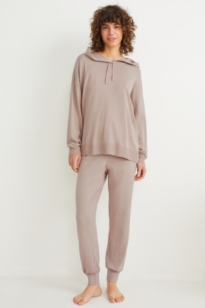 Taupe C&A Hooded Women's Nightwear | RJSAC-2301