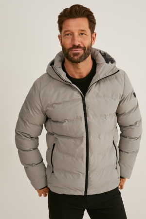 Taupe C&A Outdoor With Hood Recycled Men's Jackets | OFRXD-5917