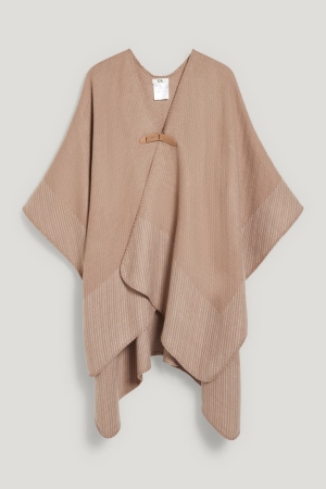 Taupe C&A Poncho Women's Hoodie | SGCUM-7695