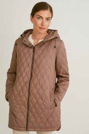 Taupe C&A Quilted With Hood Bionic-finish®eco Women's Coats | UMKDE-9462