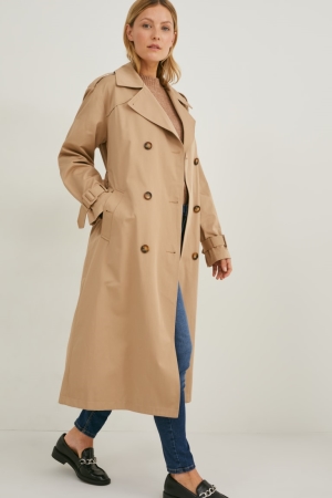 Taupe C&A Trench Women's Coats | KSAXZ-1285