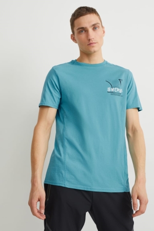 Turquoise C&A Active Men's Top | BZAYD-9301