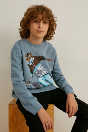 Turquoise C&A Girls' Sweatshirts | ORMUB-9162