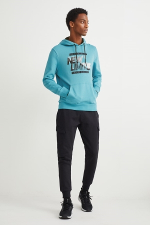 Turquoise C&A Men's Sweatshirts | MKSBV-5391