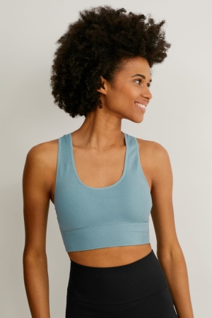 Turquoise C&A Sports Bra Yoga One Size Fits More Women's Underwear | GOCPV-2546