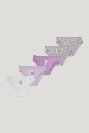 Violet C&A Multipack Of 5 Briefs Organic Cotton Girls' Underwear | RAEBP-6508