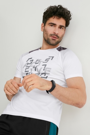 White C&A Active Men's T-shirts | QBZKA-1394