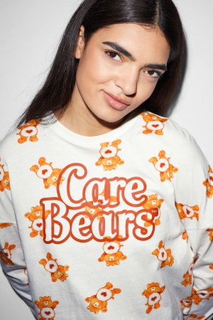 White C&A Clockhouse Pyjama Care Bears Women's Hoodie | LKACG-2167