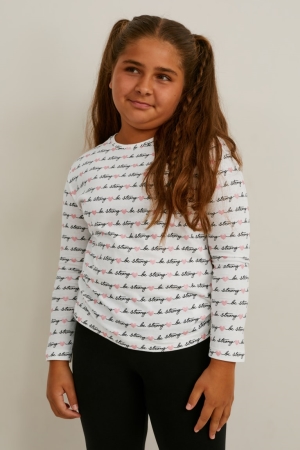 White C&A Extended Sizes Multipack Of 4 Long Sleeve Girls' Top | BAIMY-1426