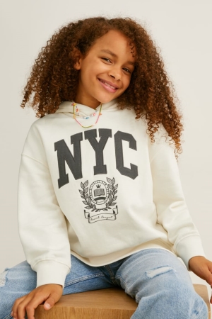 White C&A Girls' Hoodie | CBPYG-8246