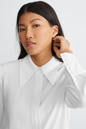 White C&A Lenzing™ Ecovero™ Women's Blouses | XHBGW-5769