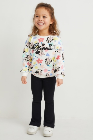 White C&A Minnie Mouse Set And Leggings 2 Piece Girls' Sweatshirts | DSIMT-9236