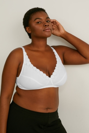 White C&A Multipack Of 2 Non-wired Bra Women's Underwear | KBGOF-4670