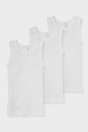 White C&A Multipack Of 3 Vest Organic Cotton Boys' Underwear | ZGYFV-4678