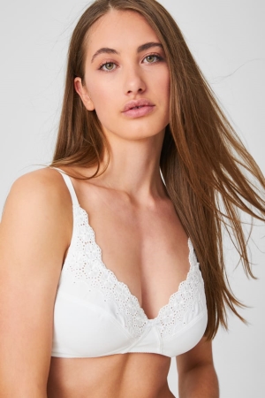 White C&A Non-wired Bra Women's Underwear | DGTOL-2619