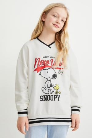 White C&A Peanuts Girls' Sweatshirts | DVCSM-6592