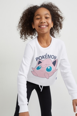 White C&A Pokémon Girls' Sweatshirts | PYXSO-4958