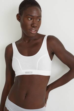 White C&A Speidel Crop Organic Cotton Women's Underwear | AVDNY-3907