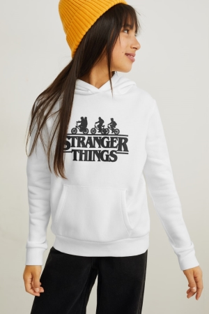 White C&A Stranger Things Girls' Hoodie | GEBON-0586