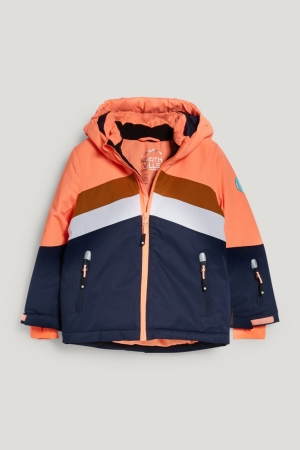 White / Orange C&A Ski With Hood Recycled Girls' Jackets | KFRLY-5807