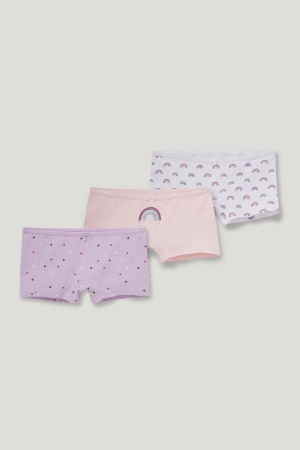 White / Rose C&A Multipack Of 3 Organic Cotton Girls' Underwear | LMEWK-9216