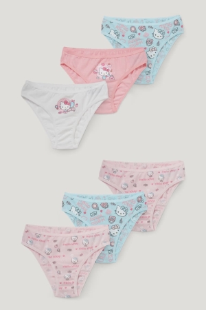 White / Rose C&A Multipack Of 6 Hello Kitty Briefs Organic Cotton Girls' Underwear | UFMQH-1465