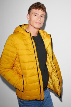 Yellow C&A Clockhouse Quilted Recycled Men's Jackets | TGOCM-1563