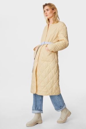 Yellow C&A Quilted Recycled Women's Coats | VSMKQ-8165