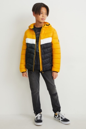 Yellow C&A Quilted With Hood Recycled Girls' Jackets | KJOFN-8534