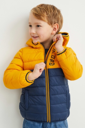 Yellow C&A Quilted With Hood Recycled Girls' Jackets | VOIXF-8320