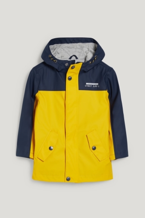 Yellow C&A Rain With Hood Girls' Jackets | FKUBM-5840