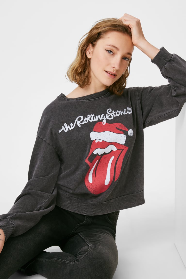 Anthracite C&A Clockhouse Christmas The Rolling Stones Women\'s Sweatshirts | FYPRD-7239