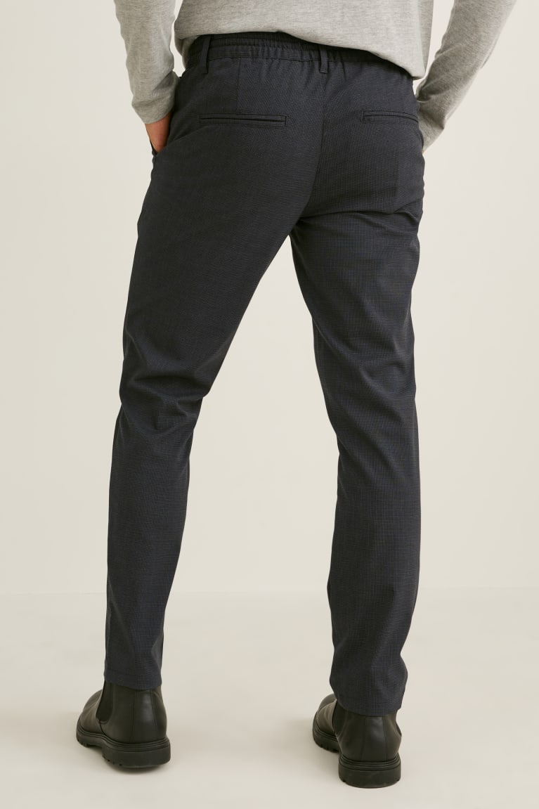 Anthracite C&A Cloth Tapered Fit Lycra® Recycled Men's Trousers | HAWSU-8073