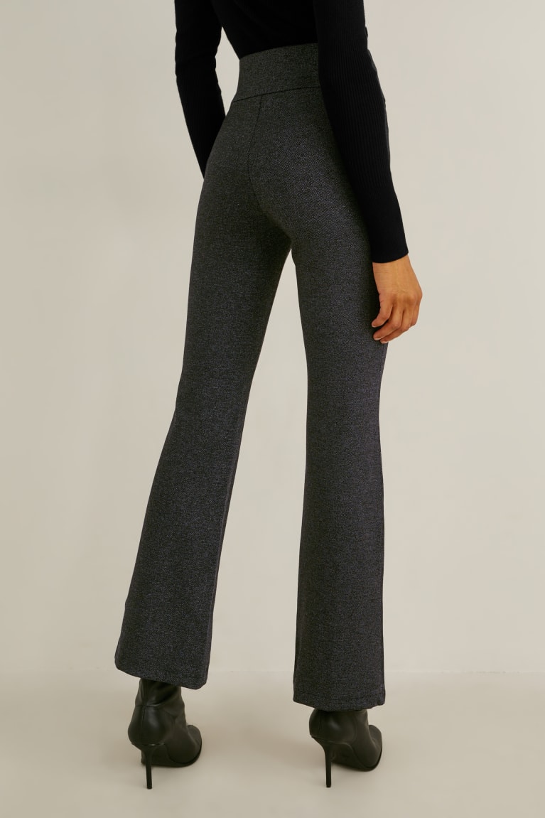 Anthracite C&A Jersey Straight Fit Women's Trousers | TELSP-9672