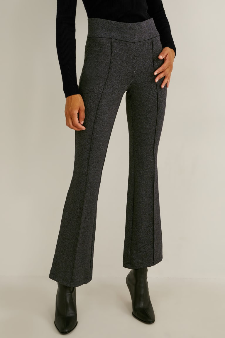 Anthracite C&A Jersey Straight Fit Women's Trousers | TELSP-9672