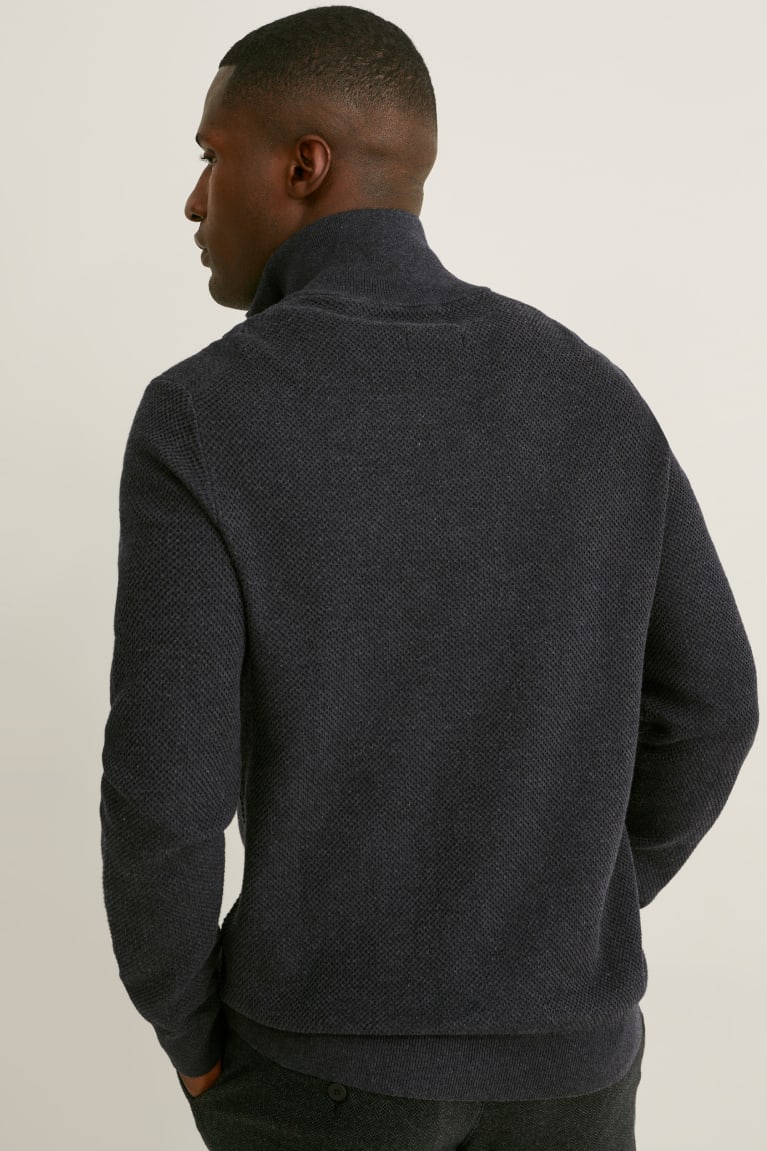 Anthracite C&A Pima Cotton Men's Jumper | TABIO-0965