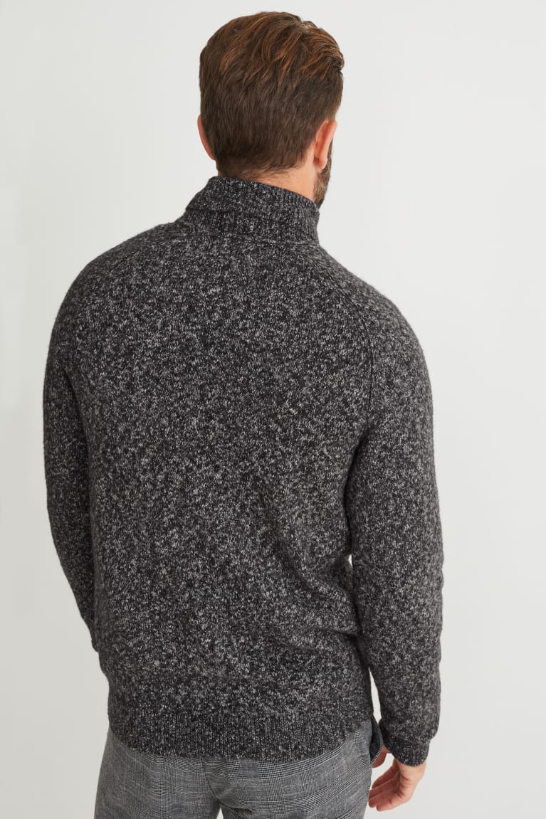 Anthracite C&A Polo Neck Men's Jumper | RWNYB-8275