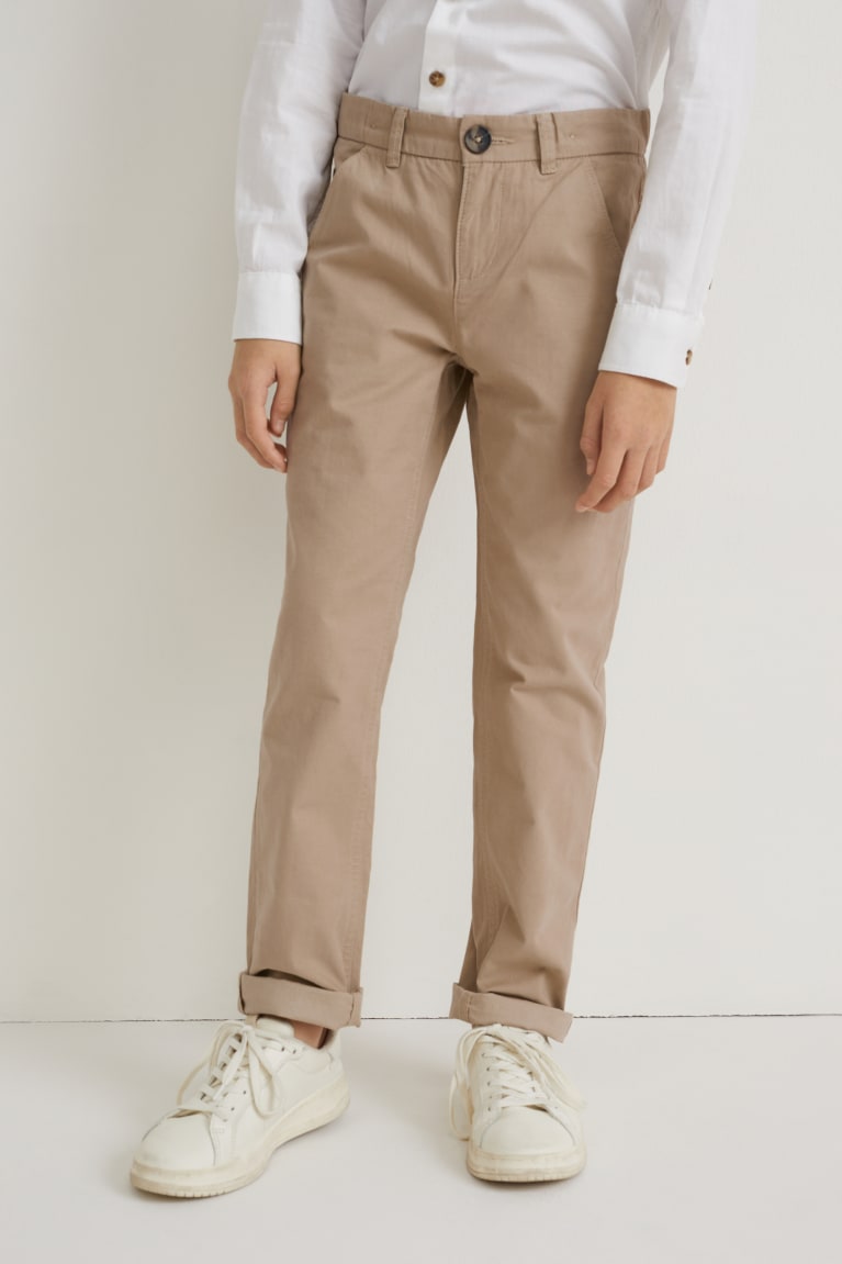 Beige C&A Chinos Boys' Trousers | UKCHF-1973